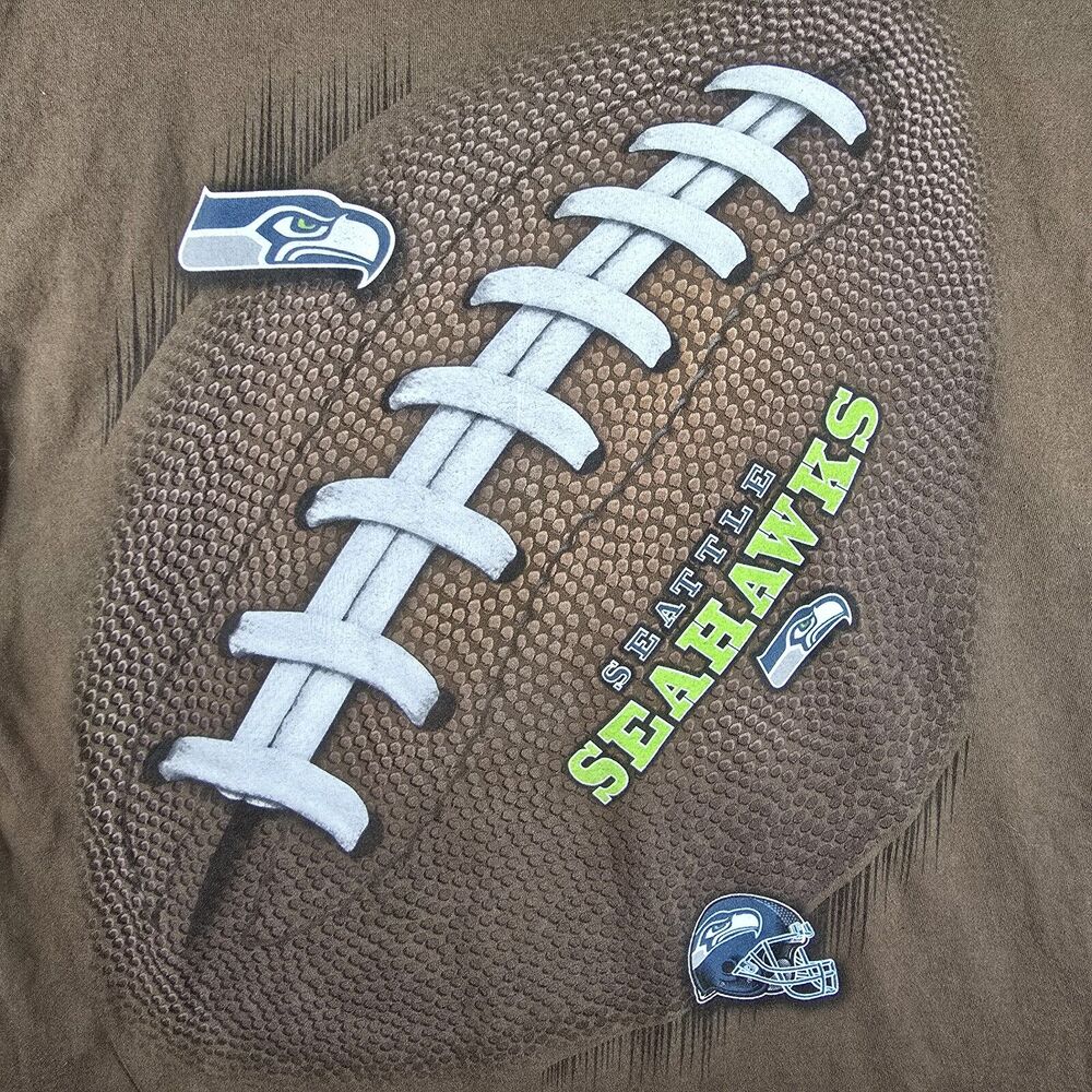 Seattle Seahawks NFL Big Front Print Vintage Majestic Shirt Men's Size XXL Y2K - Picture 4 of 7
